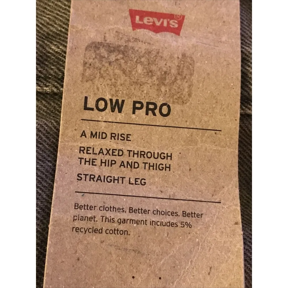 LEVI’s WOMENS LOW PRO STRAIGHT RELAXED FACTORY BLEACH SPOT GRAY JEANS Sz 26 New - Image 3