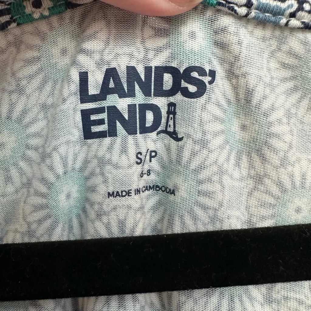 Lands’ End Floral Country Cottage Boho Western Maxi Dress Ruffle Hem Size Small - Image 9