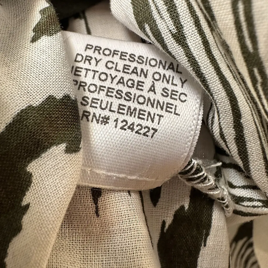 MISA Los Angeles Zadie Ikat Smocked Mini Dress Puff Sleeve S White Green Cotton - Image 7