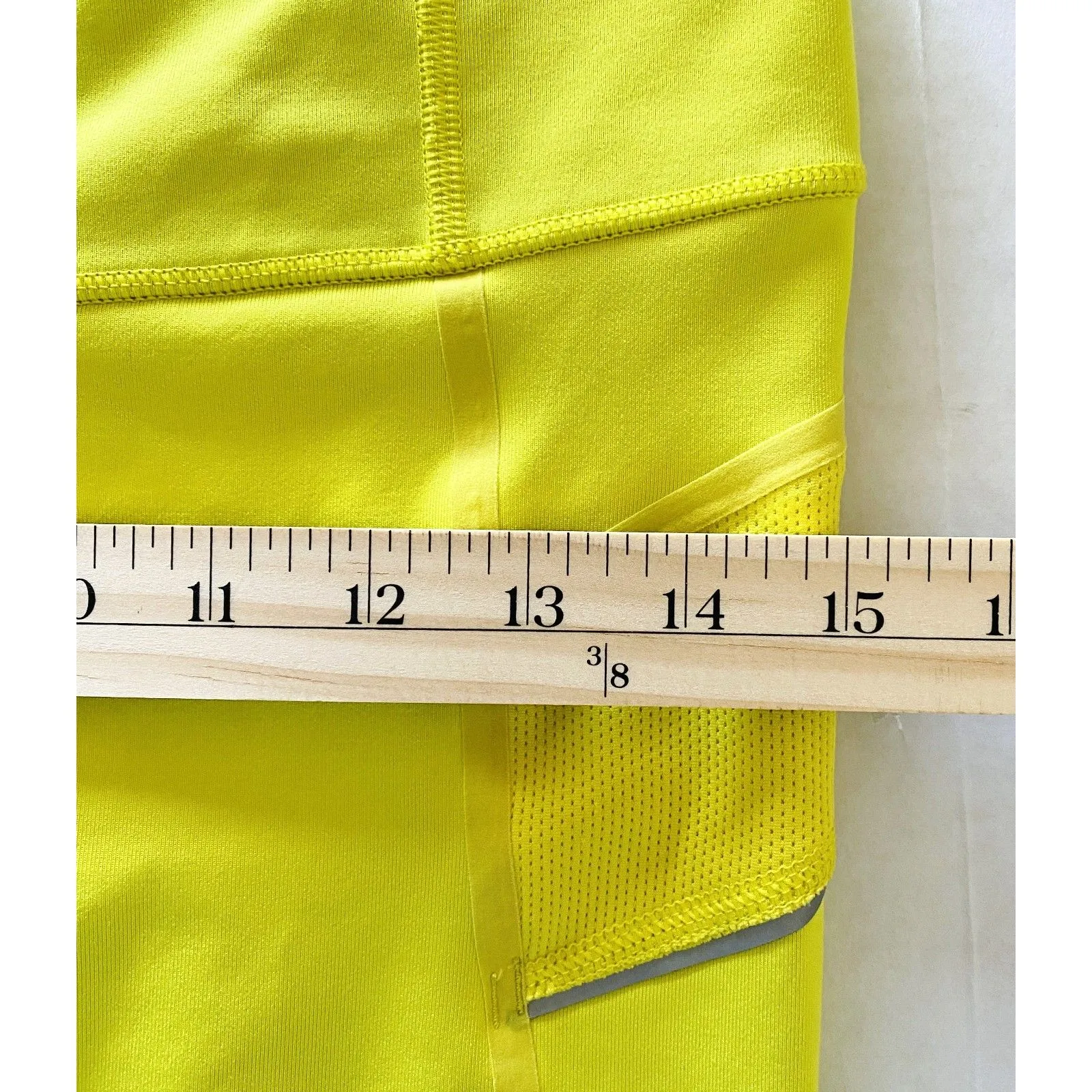 Athleta Stride Capri Leggings Aloha Yellow Back Zipper Pocket Activewear Sz M - Image 7