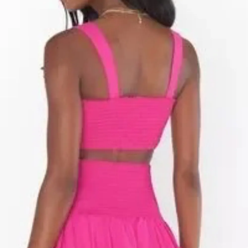 Show Me Your MuMu Bright Pink Kaden Crop Top - Size L - NWT - Image 2