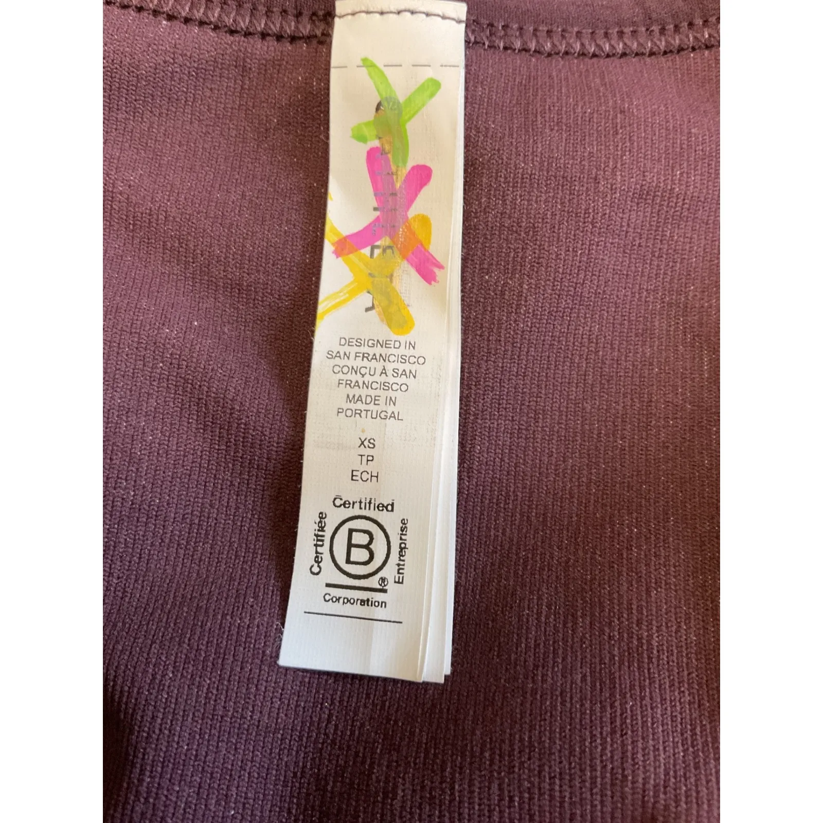 Athleta Aurora Seamless Shine Tank Burgundy Swirl Print V-Neck Crop Top XS - Image 9