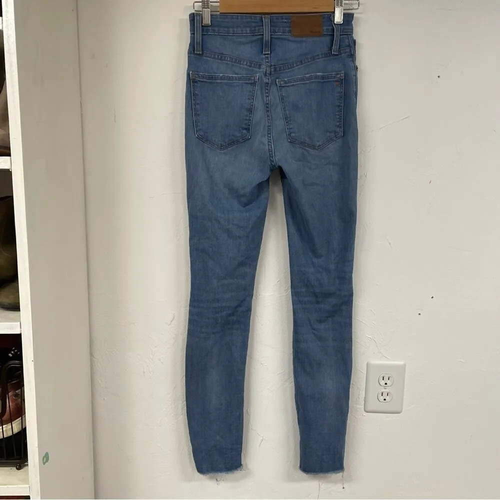 Madewell Curvy High Rise Skinny Jeans Womens 26 Blue Distressed Zip Fly Denim - Image 10