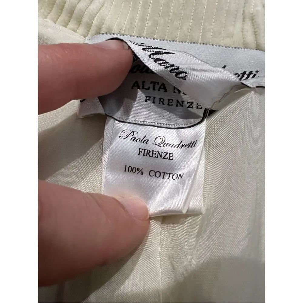 Paula Quadretti made in Italy cotton corduroy lightweight coat jacket size M Size M - Image 9