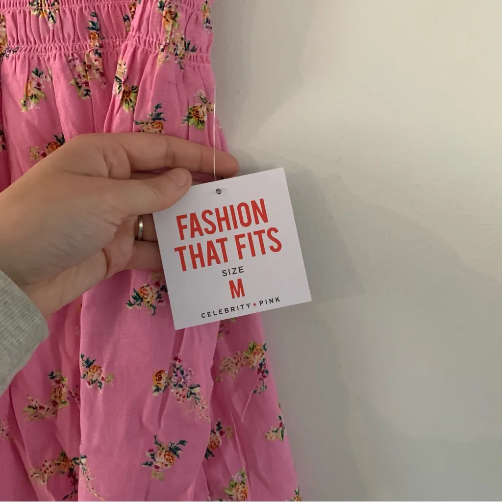 Celebrity Pink Floral Elastic Skirt Size Medium - Image 2