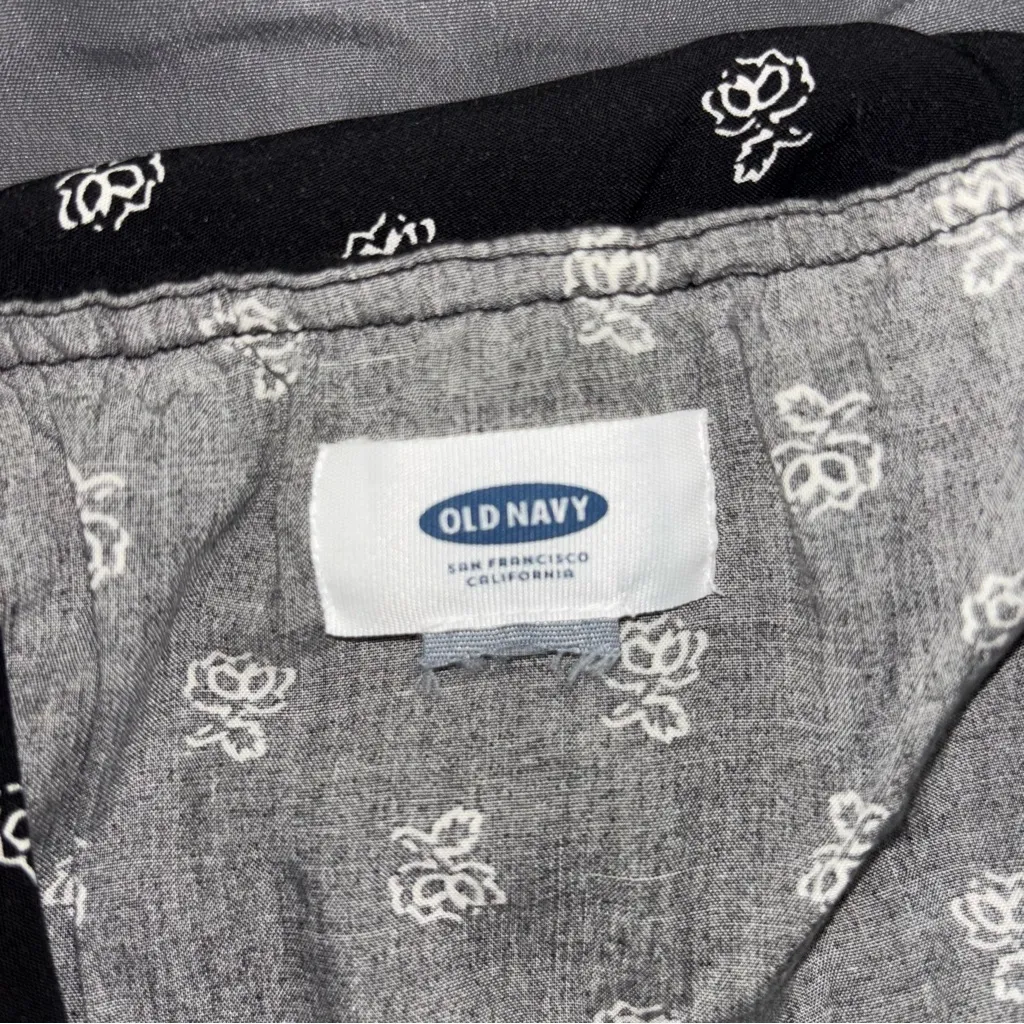 Old Navy Black and White Patterned Midi Dress - Image 5