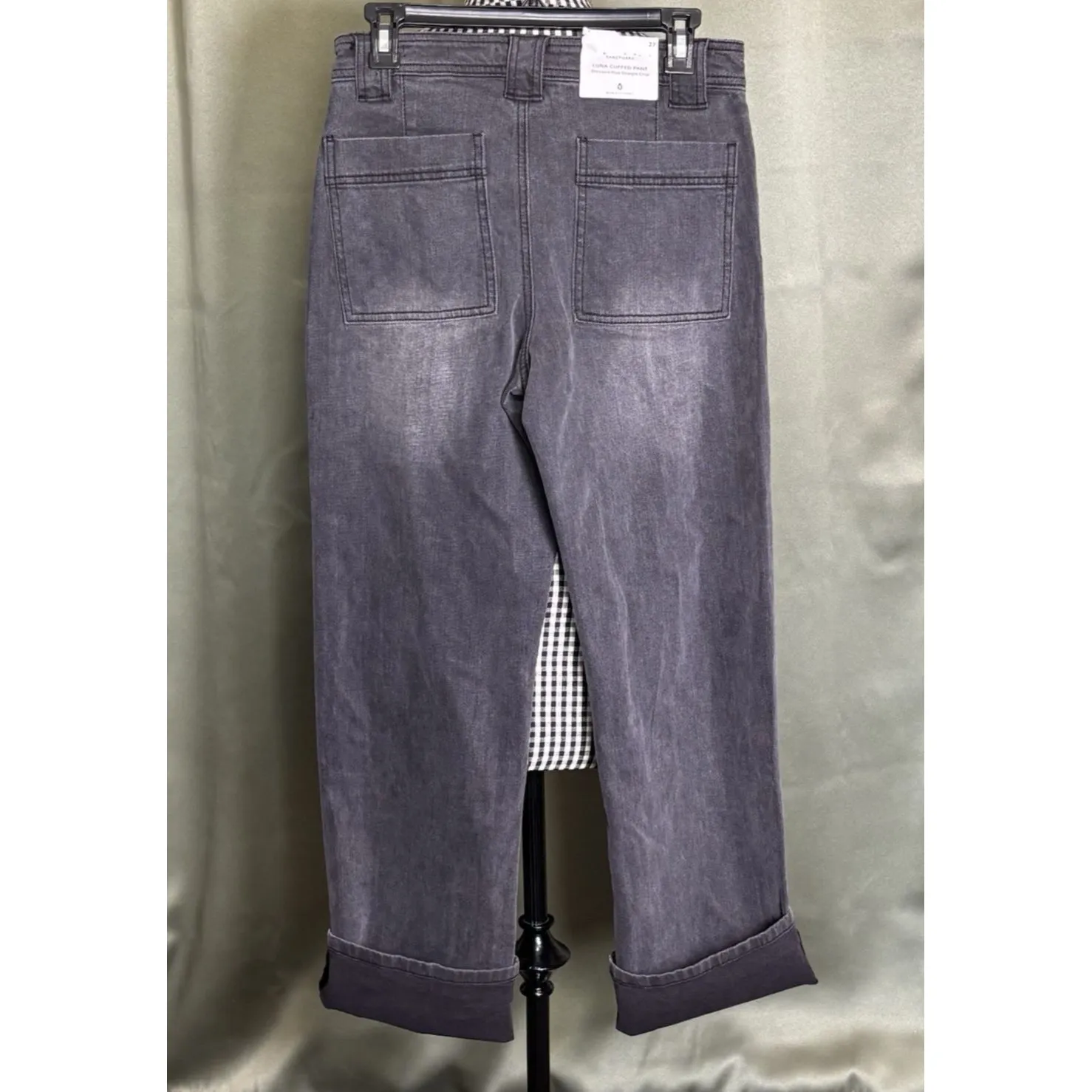 Sanctuary DKSM Luna Cuffed Pants Standard Rise Straight Crop 27 NWT Button Fly - Image 5