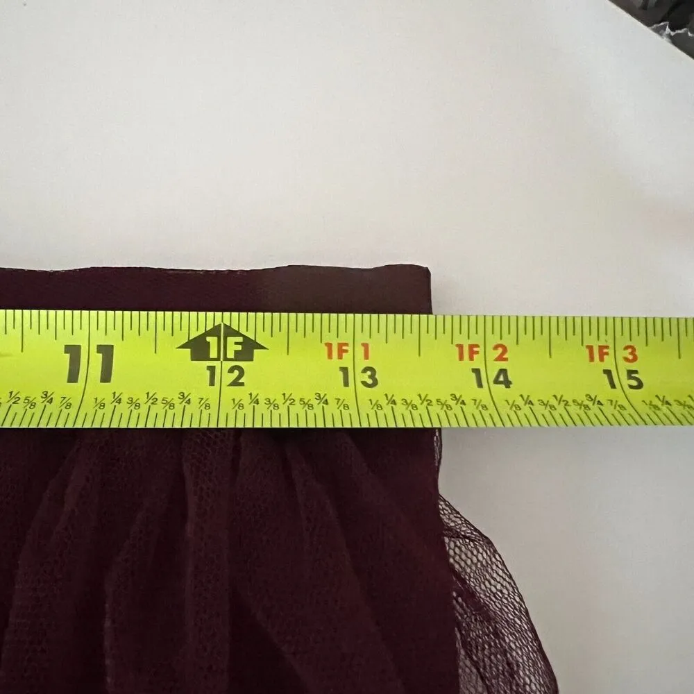 Jenny Yoo Tulle Maxi Skirt Womens 4 Burgundy Wedding Whimsigoth Fairy Balletcore - Image 8
