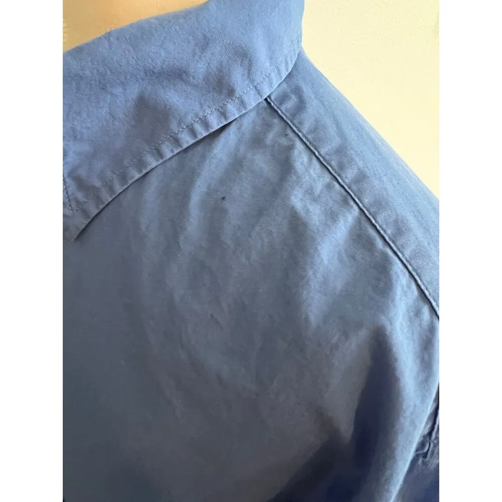 Lauren Ralph Lauren Embroidered Crown Chest Long Sleeve Button Up Size 8 Blue - Image 4