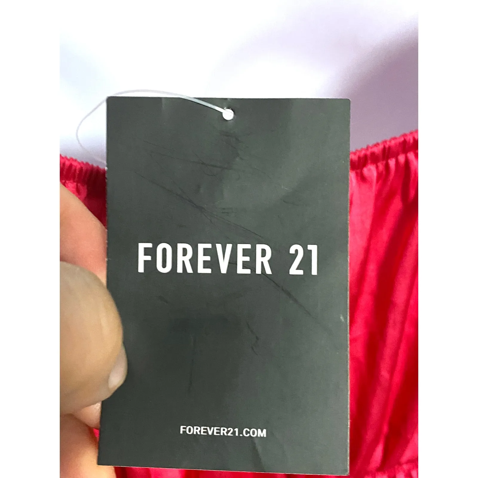 Forever 21 Hot Pink Ruched Peasant Blouse M Coquette Milkmaid Boho Romantic NWT - Image 6