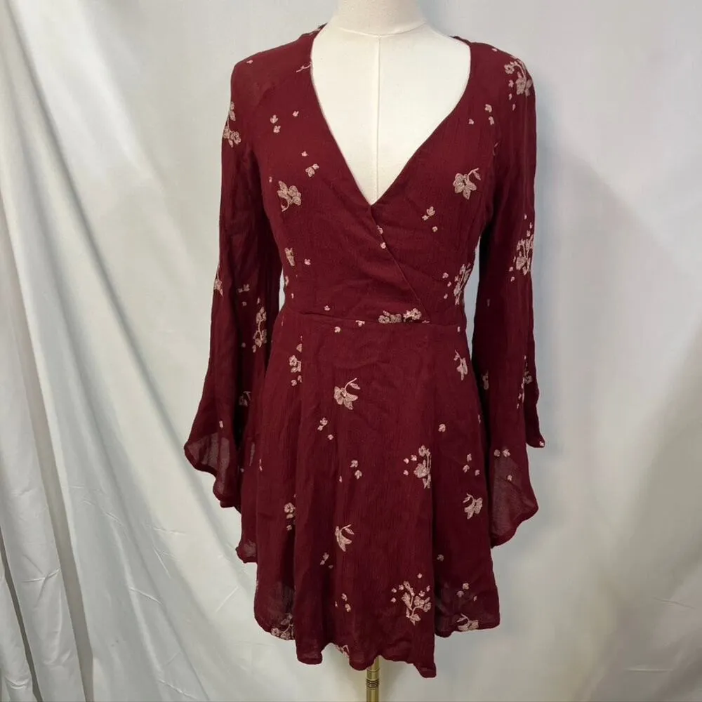 Free People Jasmine Floral Embroidered Mini dress 4 boho fairy As seen on TV - Image 2