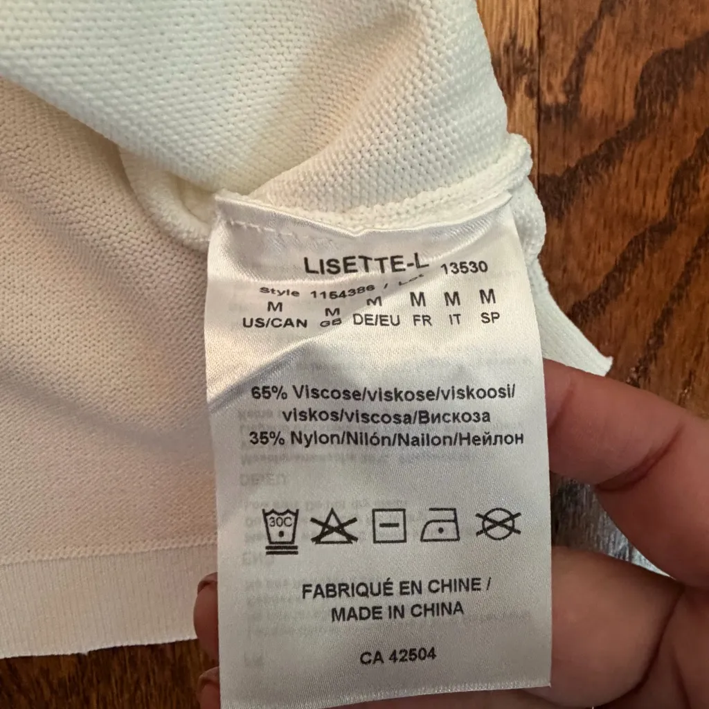 Lisette Hallie Ivory Sweater with Eyelet Yoke & 3/4 Sleeves - Image 8