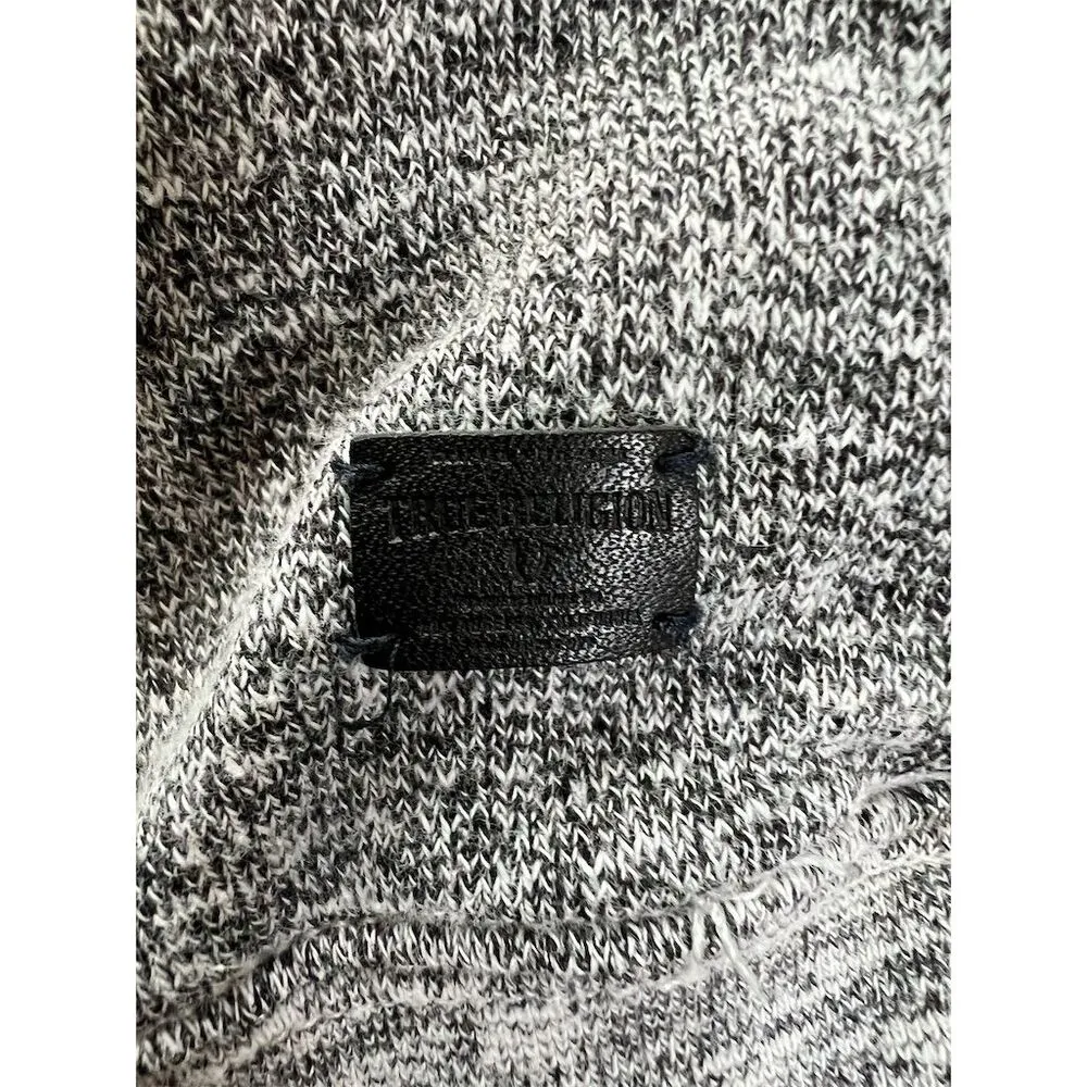 True Religion Women's Gray Graphic Hoodie Small Casual Kangaroo Pocket - Image 7