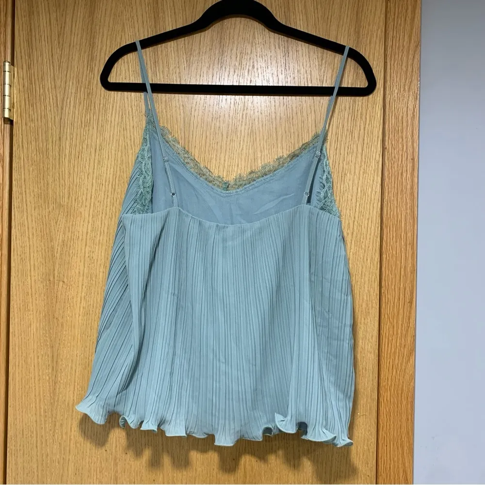 Lush Pleat Lace Camisole in Sage - Size XL - Image 2