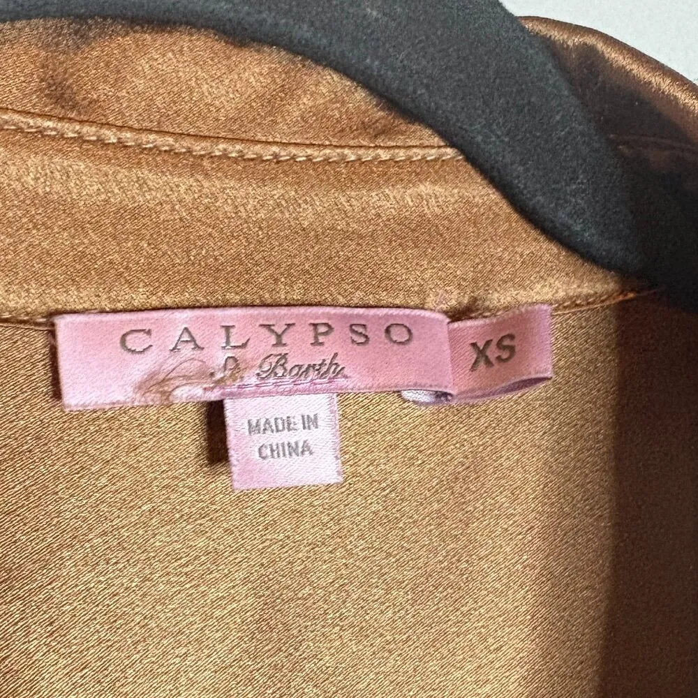 Calypso St. Barth tank silky button down tunic top - Image 3