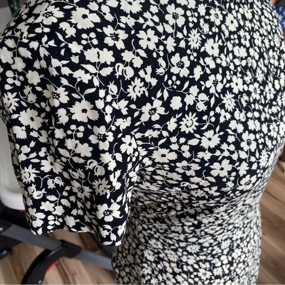 Polo Ralph Lauren Black and Ivory Floral Mini Skater dress retro 90’s size 2 - Image 3