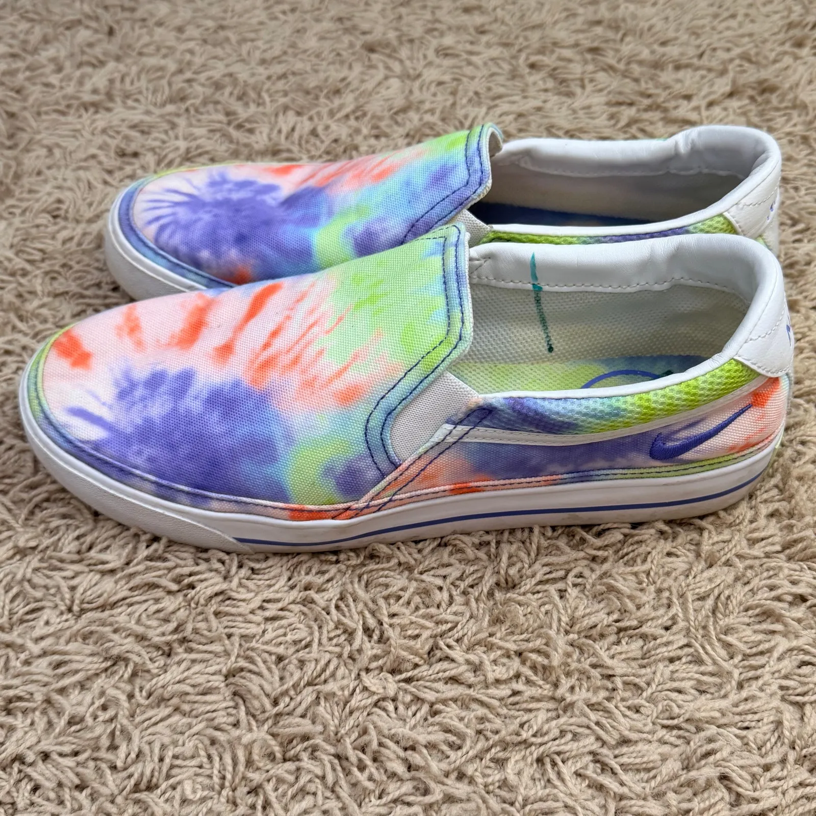 Nike Tie-Dye Slip-On Sneakers Purple Green Red Size 9 - Image 6