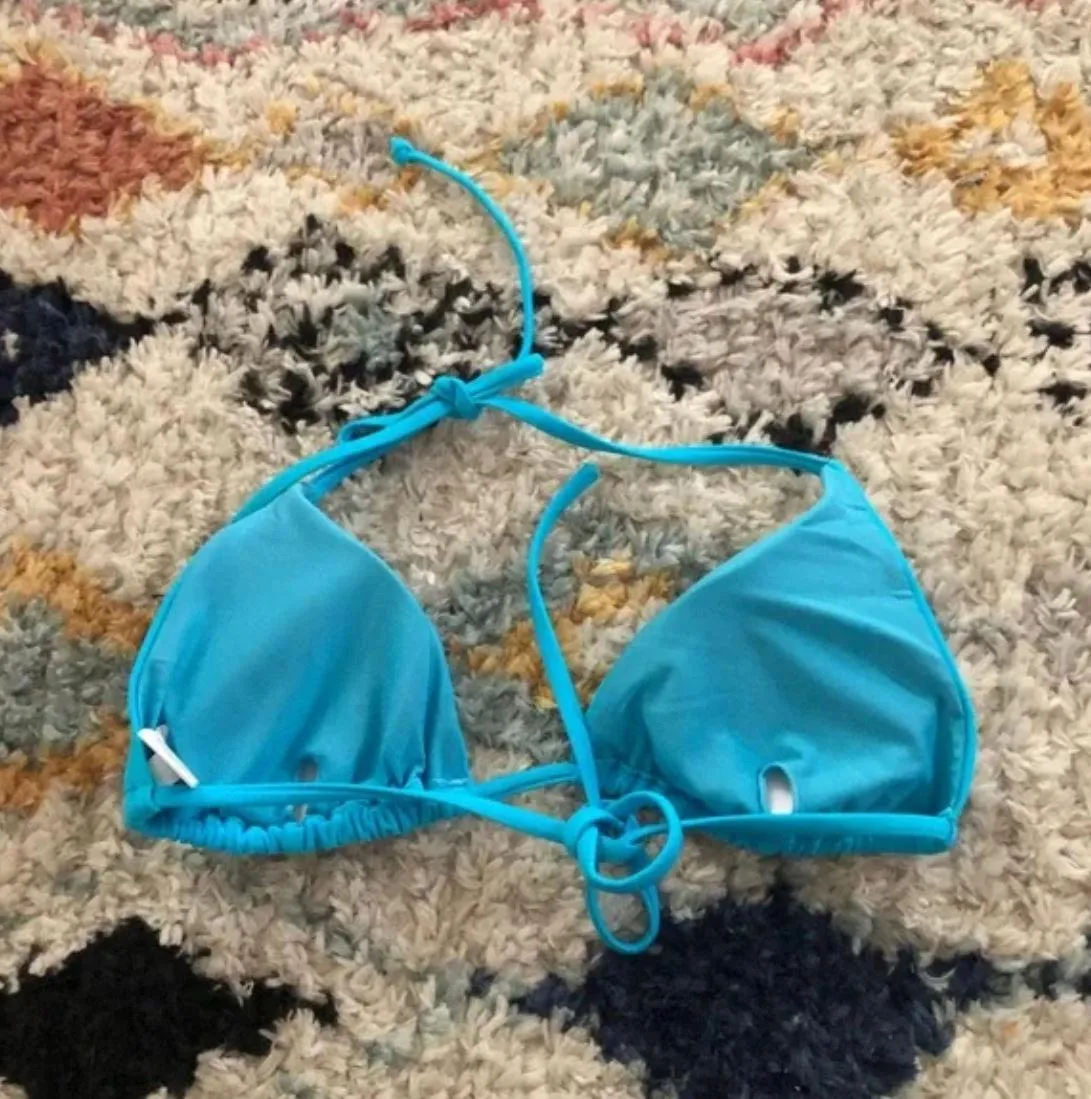 Tayla Blue Triangle Halter Bikini 6 - Image 8