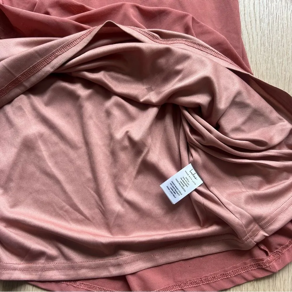 Lulu’s Mesmerized by Love Rusty Rose Mesh Lace-Up Maxi Dress NWT XS - Image 14