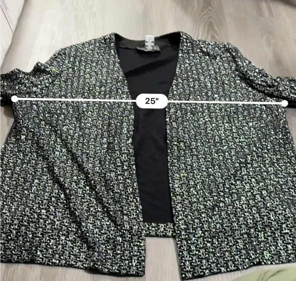 Alex Evenings Black & Silver Glitter Sleeveless Dress & Matching Cardigan Sz 22W - Image 11