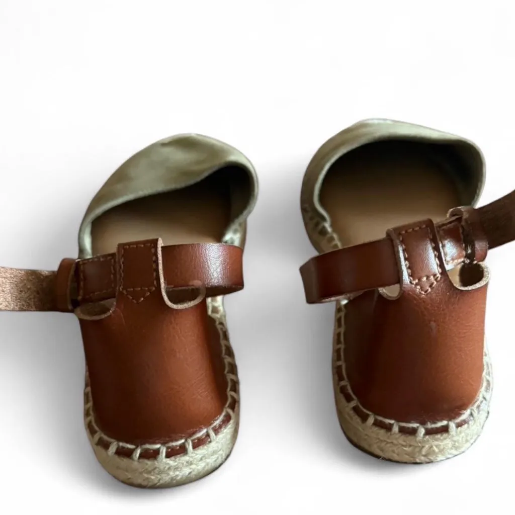 Old Navy Faux-Suede/Faux-Leather Ankle-Strap Espadrilles Sage Green Size 6 - Image 5