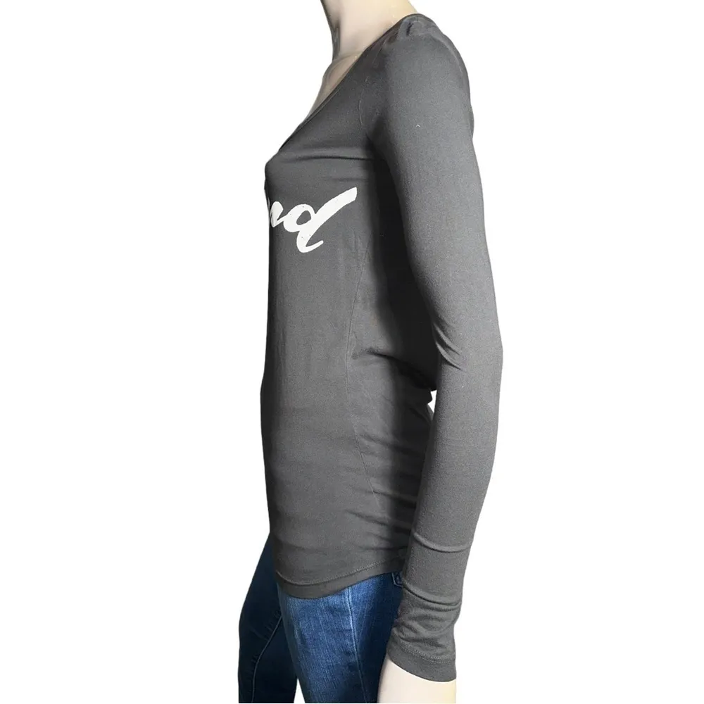 Sol Angeles Women’s XS Black White The End Open Back Cotton Long Sleeve T-Shirt - Image 3