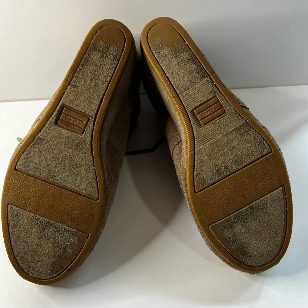 Toms Desert Neutral Beige Wedge Suede Bootie’s - Image 7