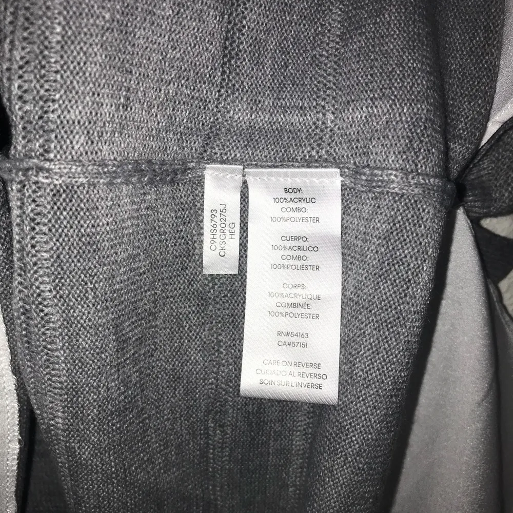 Calvin Klein Sweater Grey Scoop Neck Knit w/ White Shirt Layer Under Sz XL NWT - Image 8