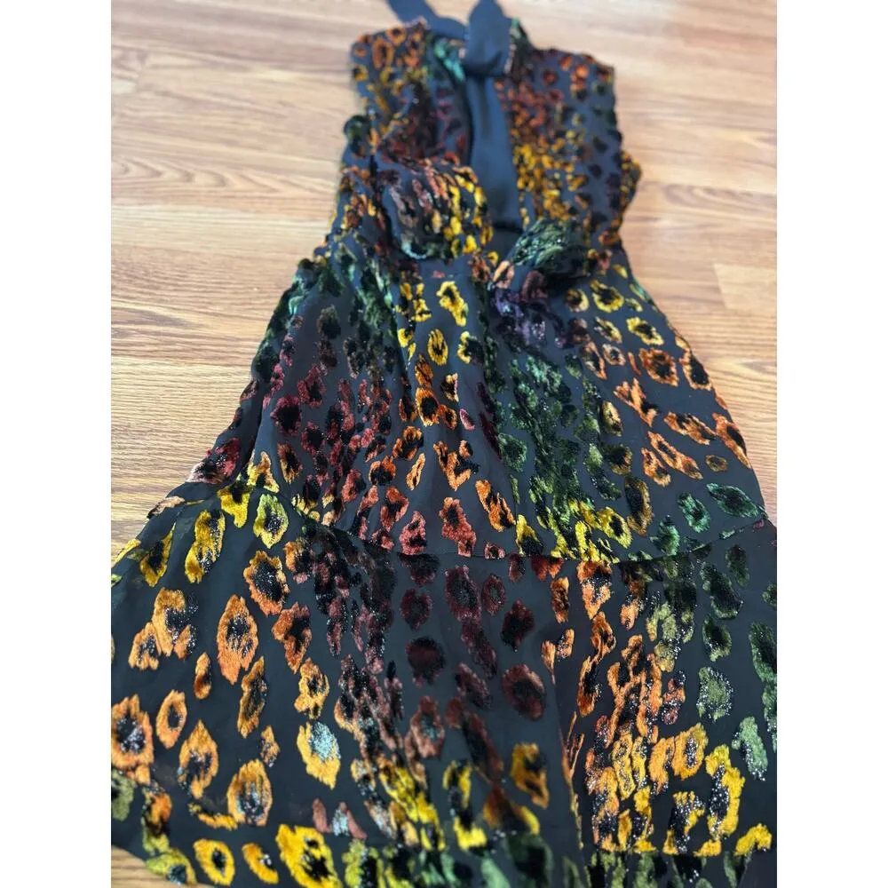 SALONI Fleur Devore Leopard Spot Minidress size 6 - Image 14