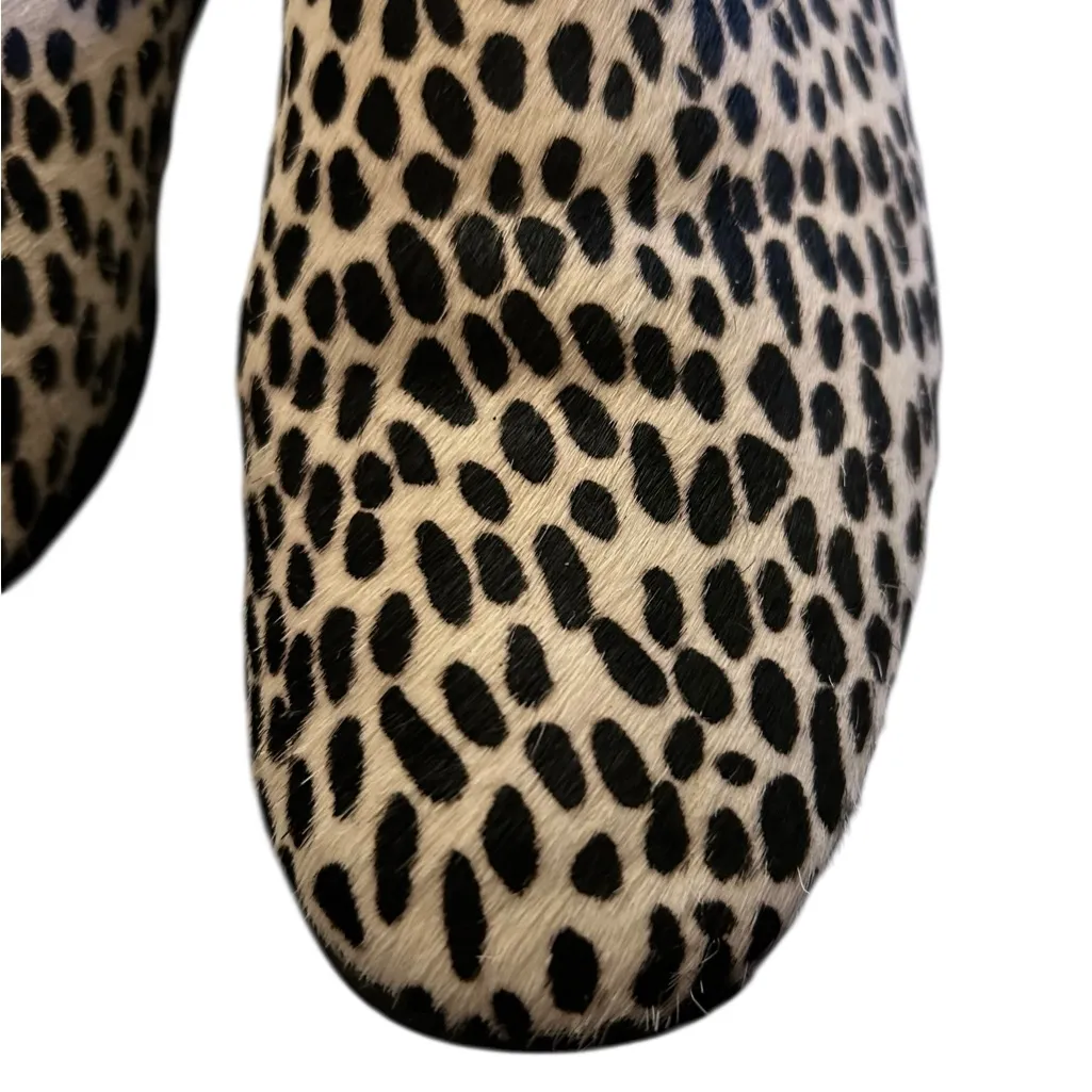 Clarks Pure Tone Black White Combination Calf Hair Spotted Fur Loafers Size 7.5 - Image 2