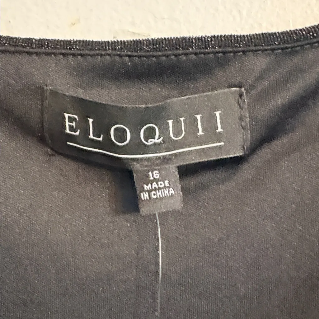 Eloquii Black Sparkle Cutout Bodycon Dress Size 16 NWT Ruched Midriff - Image 7