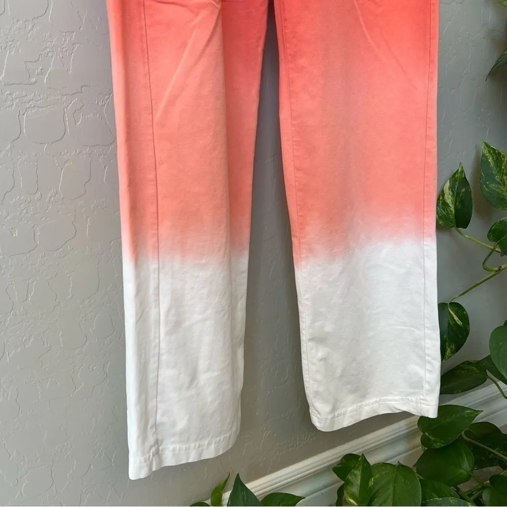 Seed to Style Organic cotton ombre lounge pants, straight leg, orange, size XXS White - Image 3