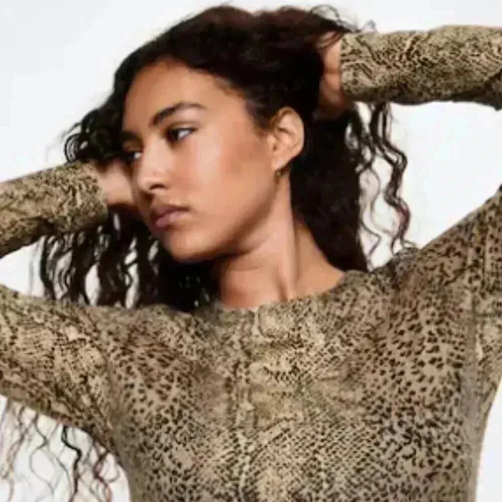 Mango‎ MNG Printed Short Dress Long Sleeve Brown NWT Plus 16 - Image 7