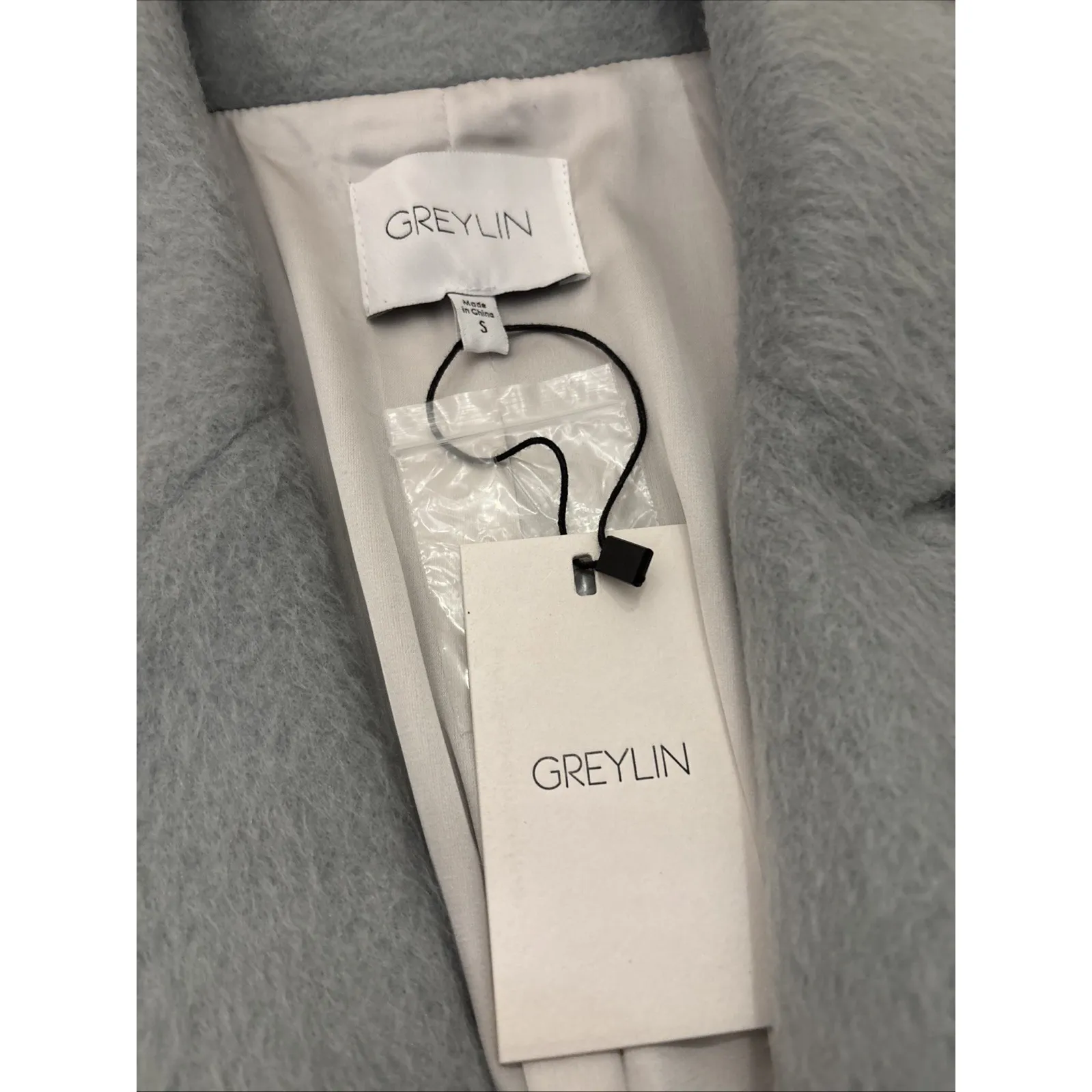 GREYLIN By Anthropologie NEW Wool Blend Dusty Blue Brushed Coat Size S NWT - Image 2