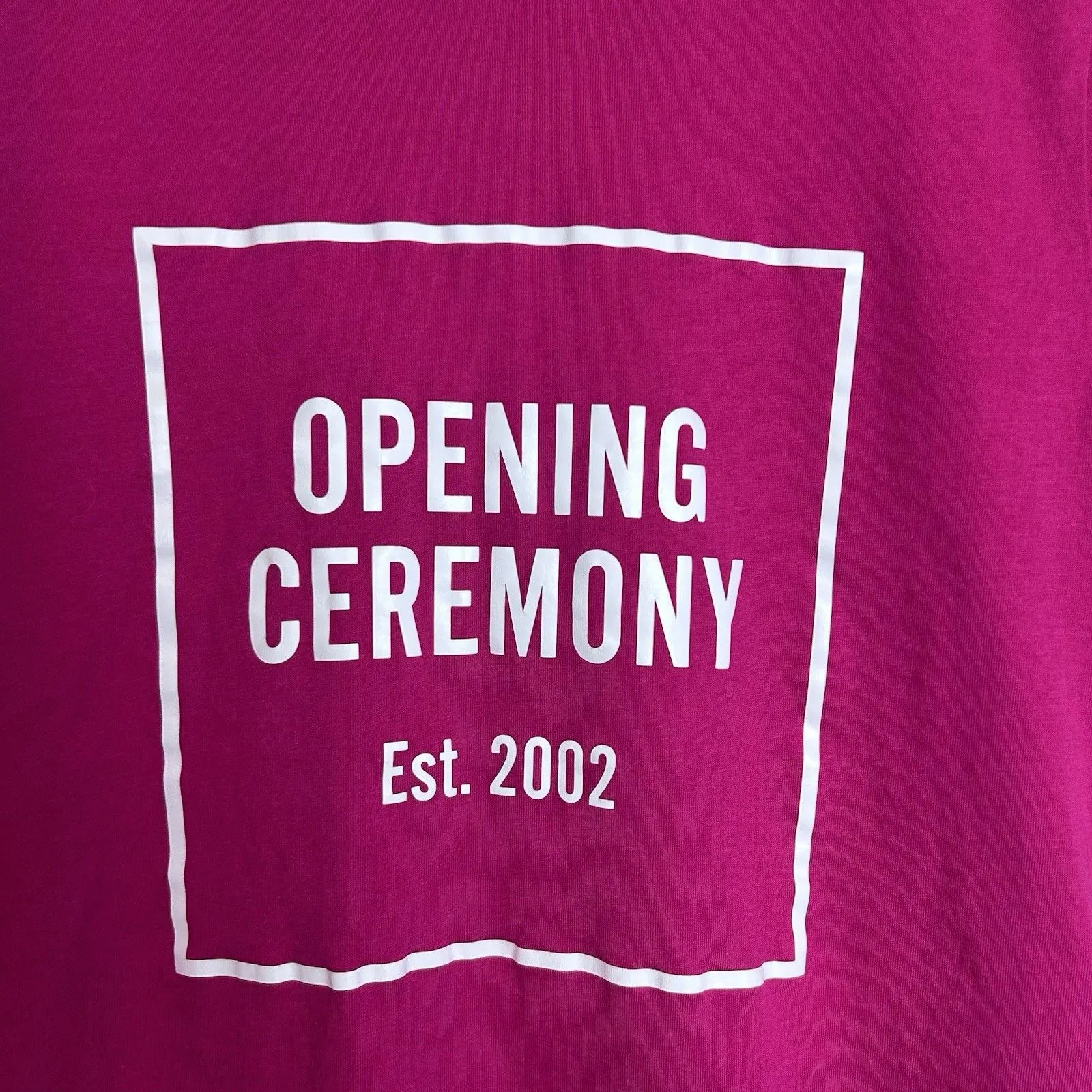 OPENING CEREMONY Box Logo Tee Shirt Womens Size XS Pink Top Graphic Crew Neck - Image 3