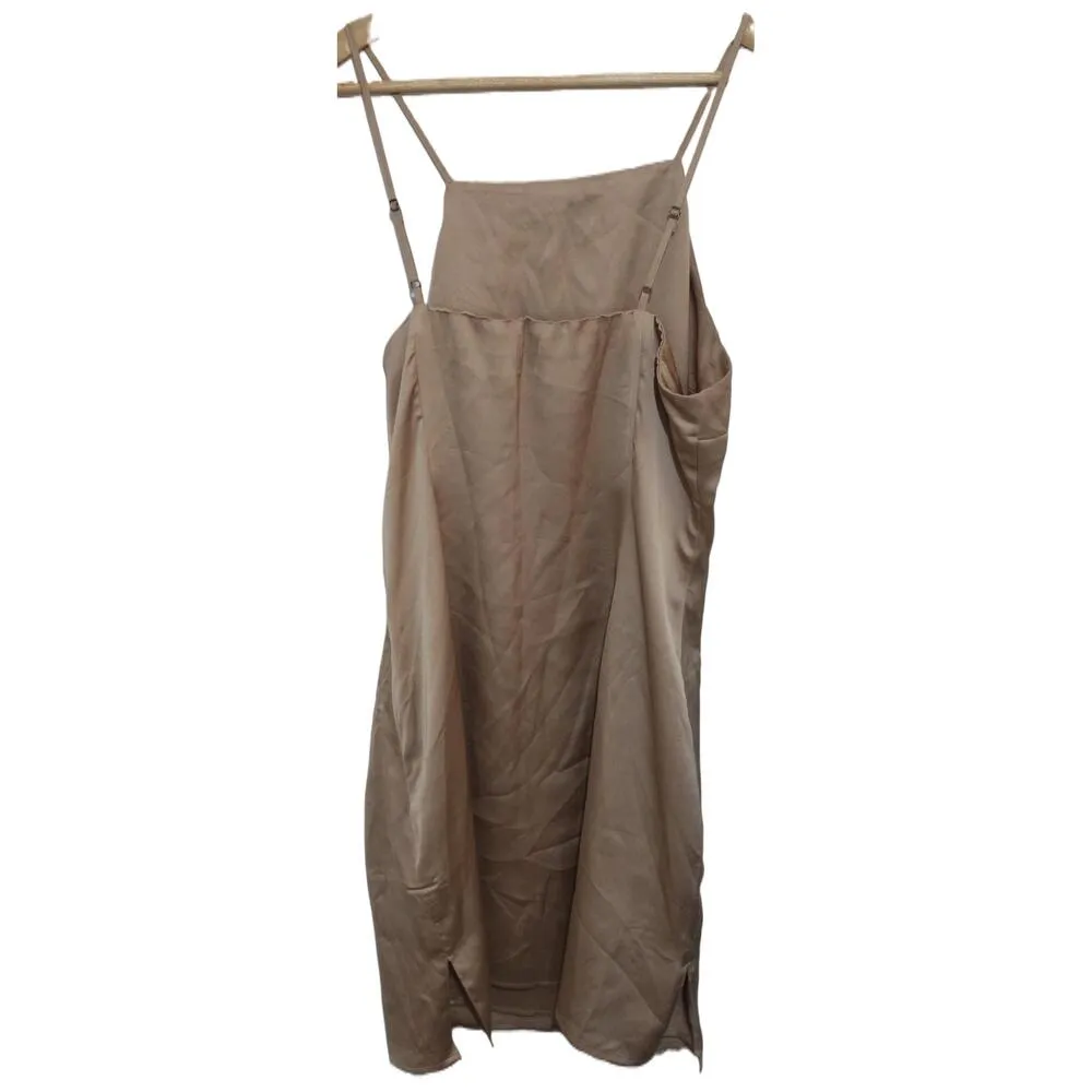 Womens Abercrombie & Fitch Brown Midi Slip Square Neck Dress Size Large L - Image 2