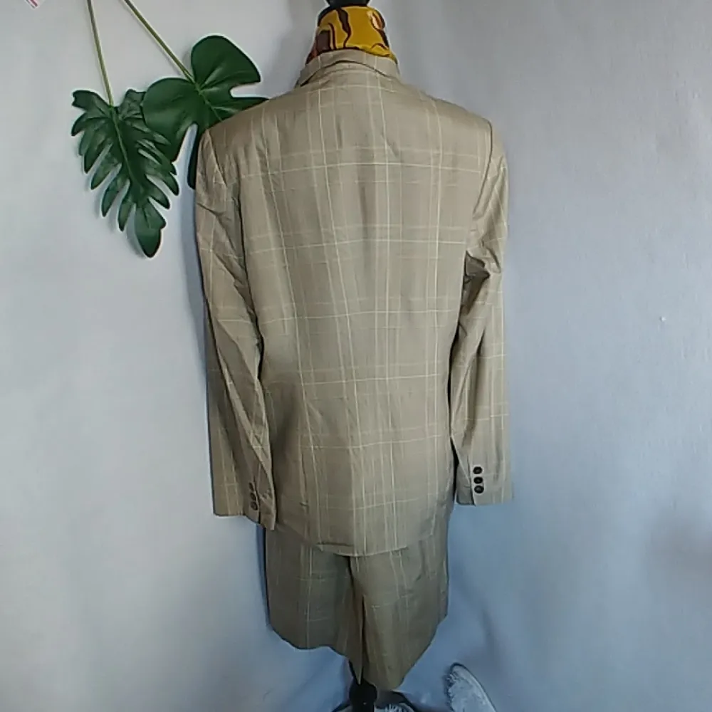 Chelsea Cambell Charter Club Silk Plaid Blazer Skirt Suit - Image 5