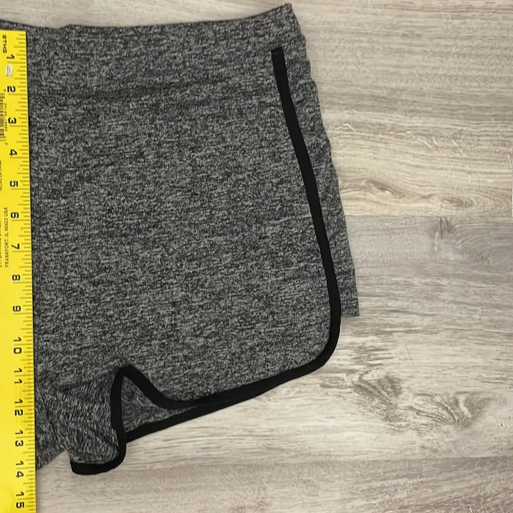 Heather Gray with Black Side Stripes & Trim Elastic Waist Shorts 3X - Image 6