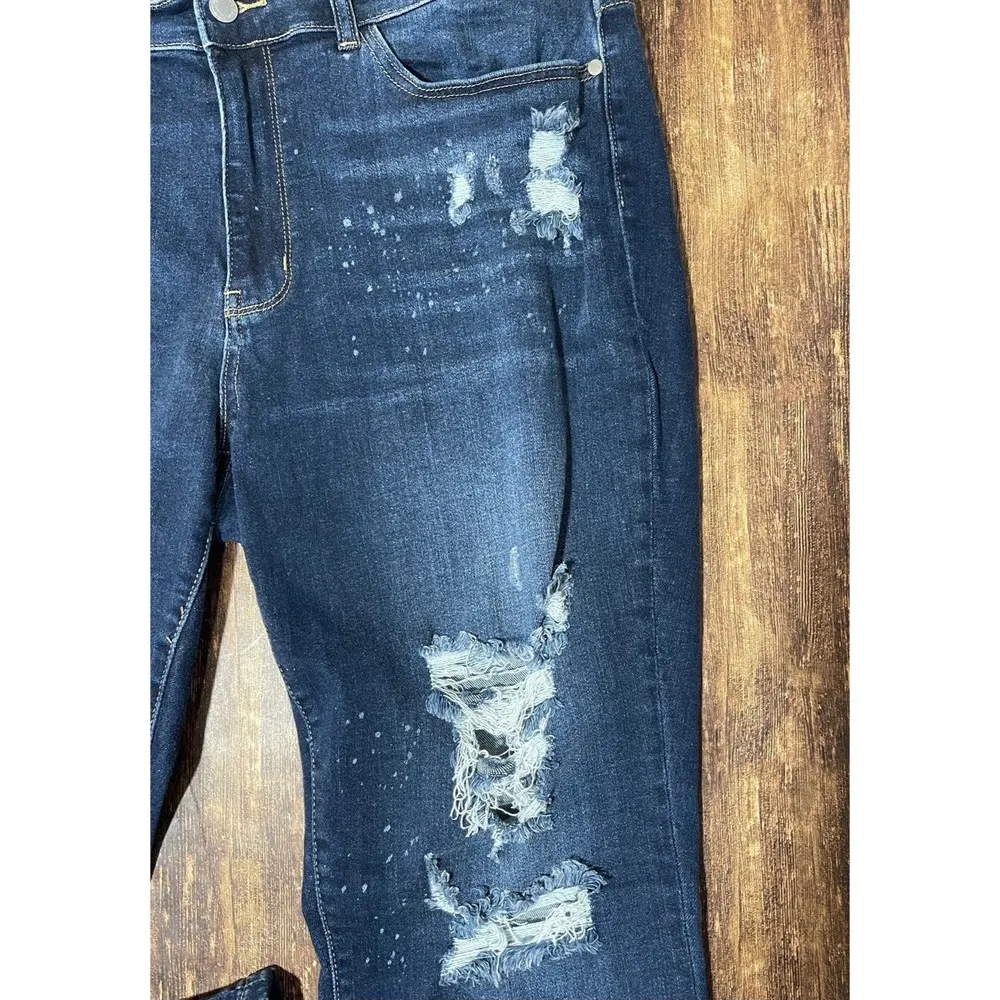 Judy Blue Bleach Splatter Distress Boyfriend Fit jeans size 18w - Image 2