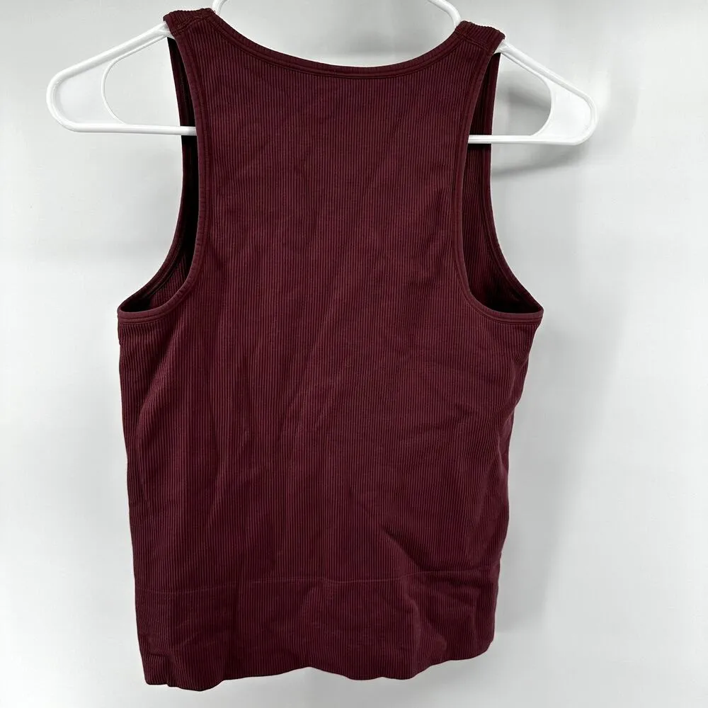 Athleta Aurora Seamless Tank Top Rib Yoga Sweat Wicking Mauve Pink Small - Image 5