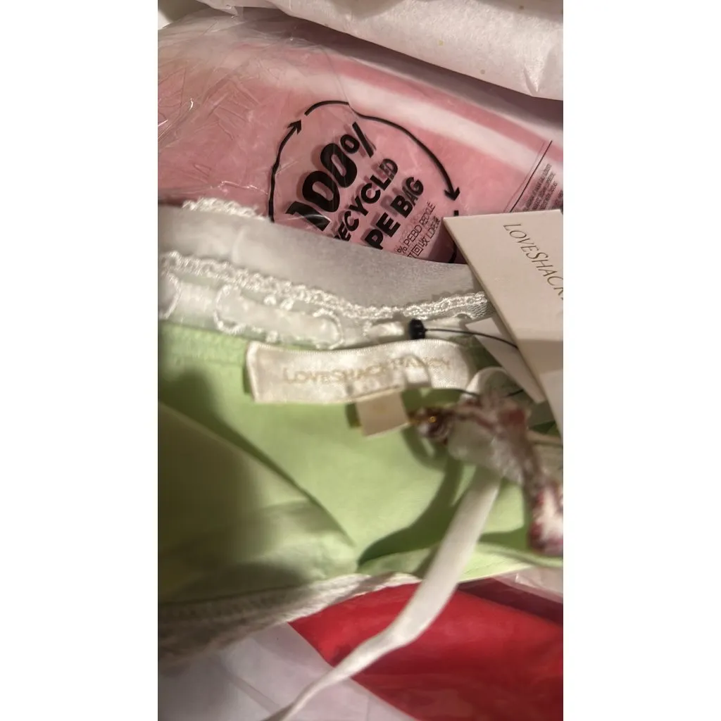 LoveShackFancy Sunny Lace Trimmed Pintucked Camisole light green - Image 9