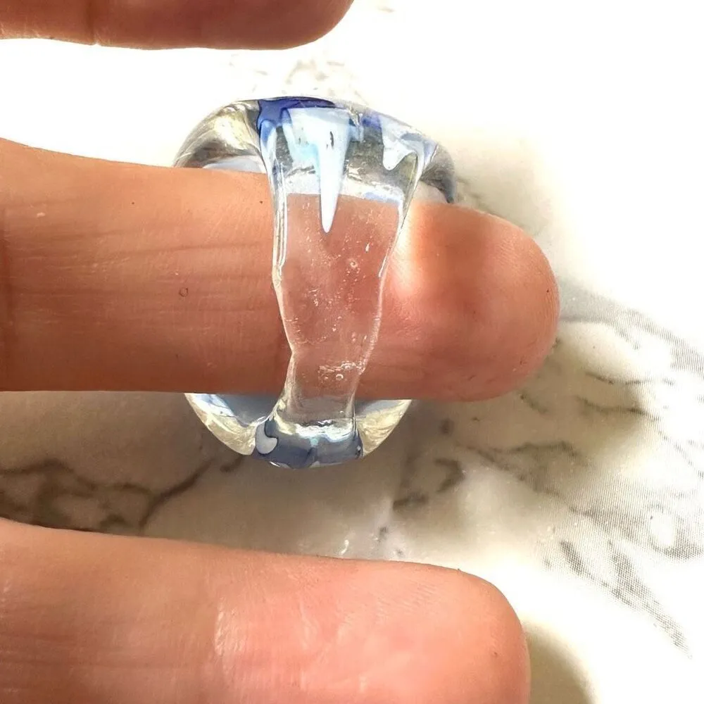 Blue flower cocktail ring - Image 8