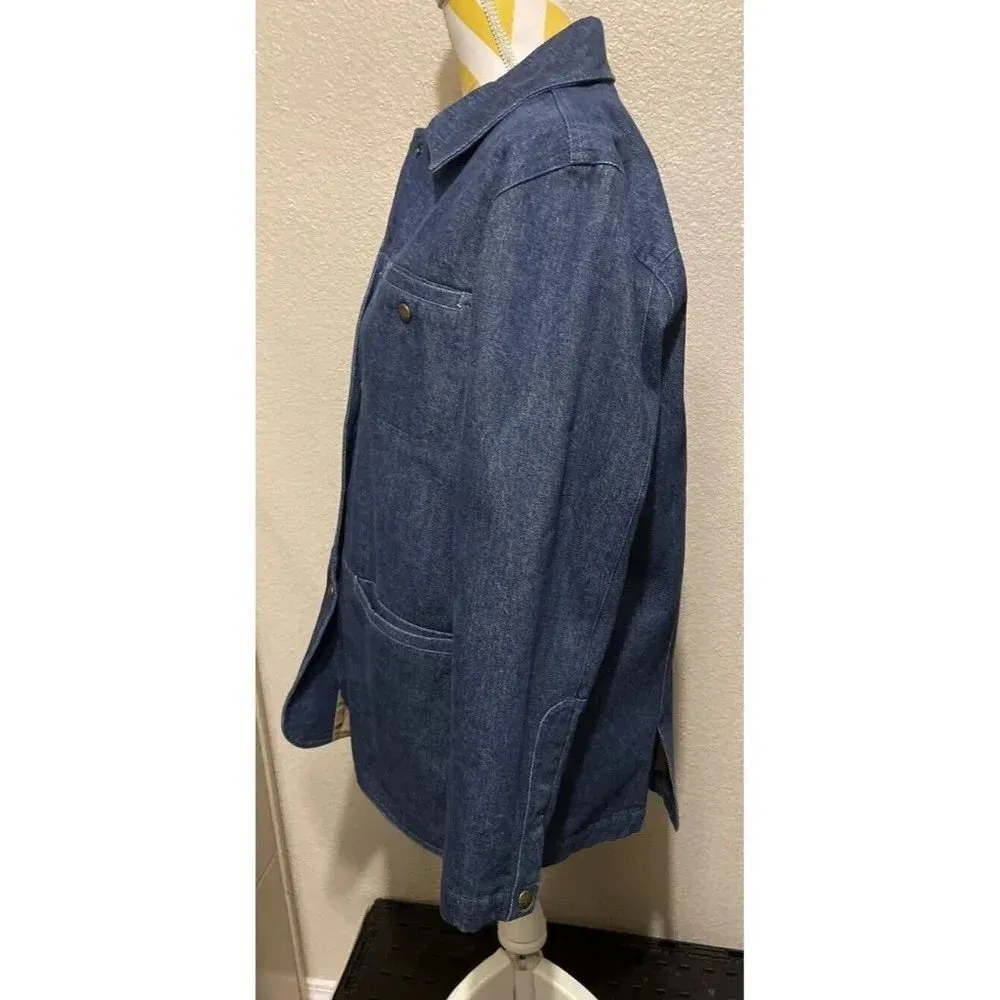 Orvis Blue Denim Fishing Jacket Snap Closure Women’s Size‎ 6 Hong King VTG - Image 3