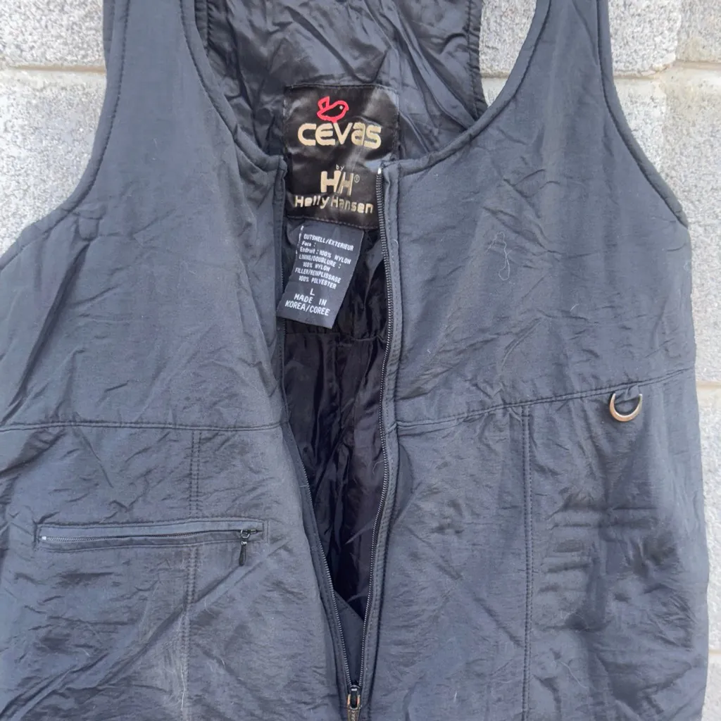 Vintage CEVAS By Helly Hansen Ski Bib & Snow Bib Overalls Winter Wear L Black - Image 2
