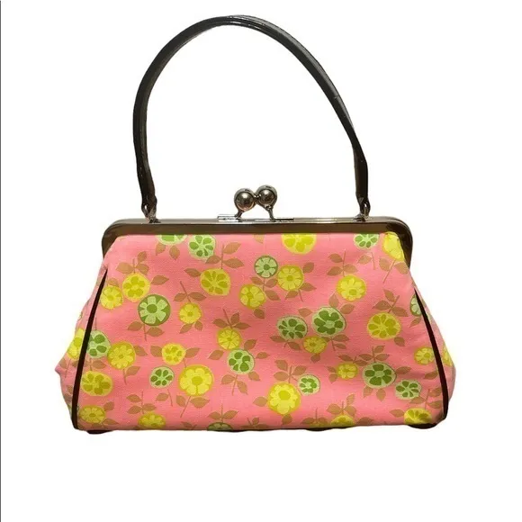 Glenda Gies Handbag lemon lime pink floral snap clutch purse - Image 22