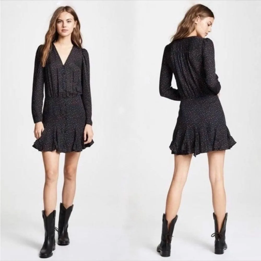 VERONICA BEARD Riggins Silk Dress in Black Sz S/4 - Image 2