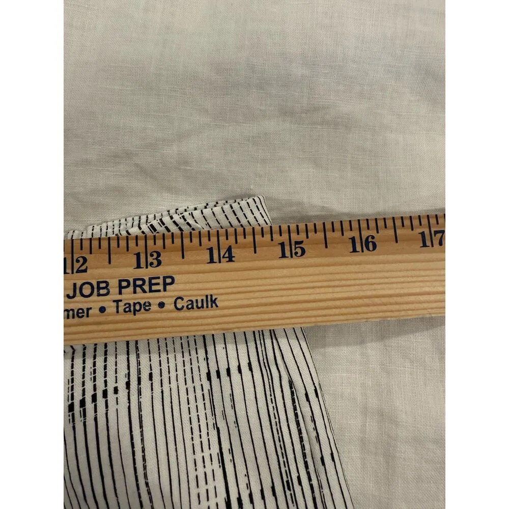 Open Edit Relaxed Fit Linen Blend Straight Leg Pants Striped White Women's  M - Image 9