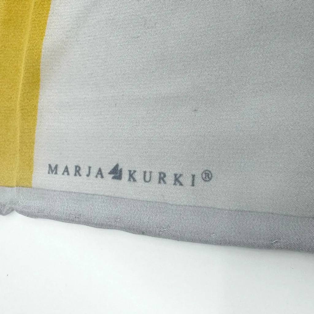 Vintage Marja Kurki Colorful Geometric Silk Scarf Purple - Image 3