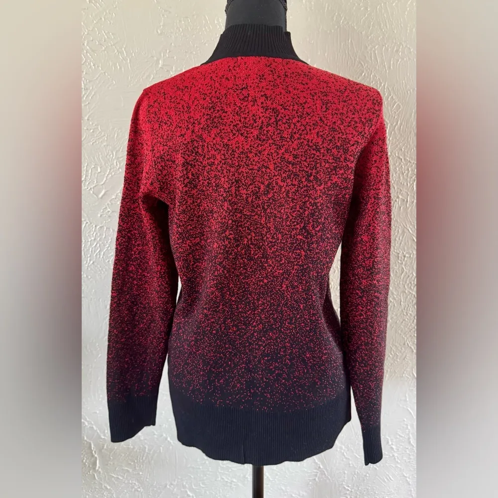 😍ADRIENNE VITTADIN Glitter Red Sweater😍 ~medium NWT - Image 4