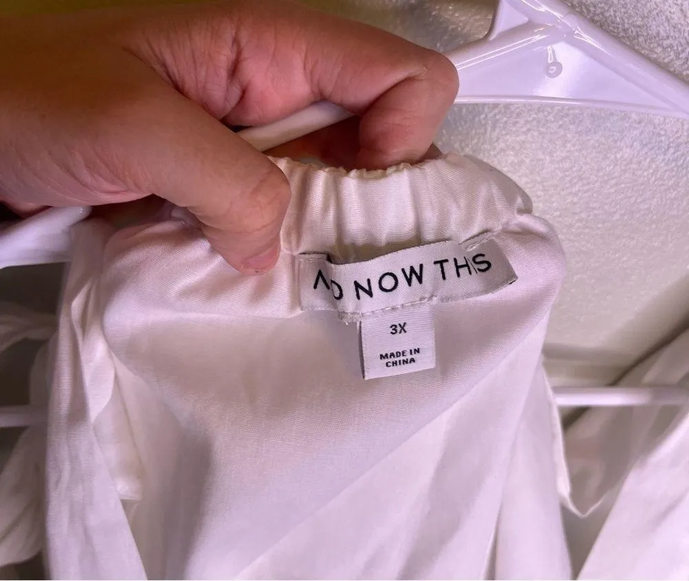 NWT And Now This Tie Shoulder Sleeveless Mini Dress White SZ 3X Minimalist - Image 12